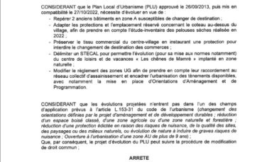 Arrêté modification du PLU