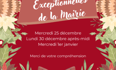 Fermetures  Exceptionnelles de la Mairie